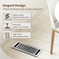 thumbnail image 2 of Greater Grates Floor Register 4x10 Floral Brushed Nickel 1 Pack, 2 of 6