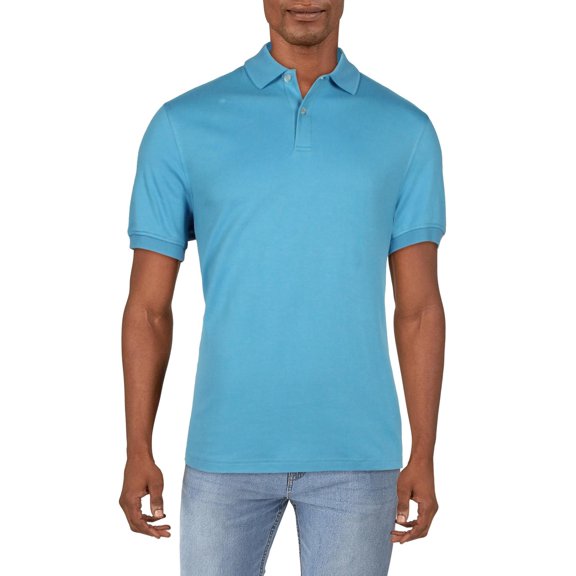 Club Room Mens Ribbed Trim Short Sleeve Polo Shirt