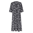 thumbnail image 5 of IDALL Summer Dresses,Casual Dresses Women Casual Summer Stripe Short Sleeves Pocket Long Dress Holiday Dress Floral Sundress Midi Dress Petite Dresses,Hawaiian Dresses,Modest Dresses Black Dress S, 5 of 5
