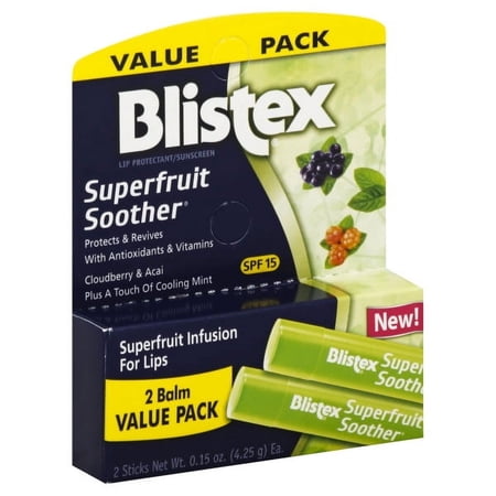 Blistex Superfruit Soother Lip Protectant & Sunscreen, 2 Pack