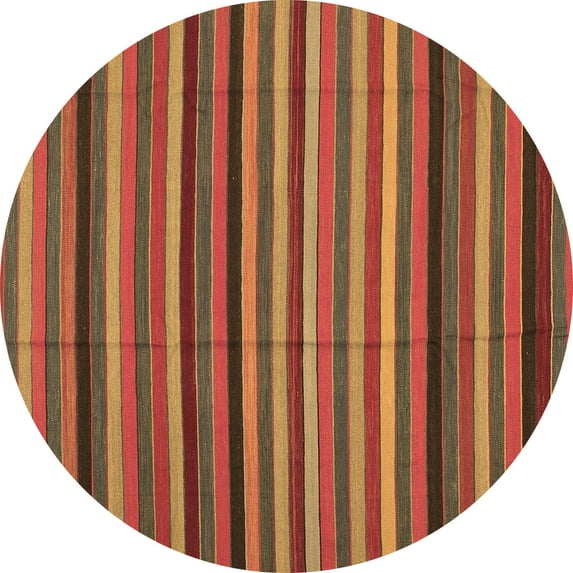Ahgly Company Indoor Round Southwestern Brown Country Area Rugs, 8' Round