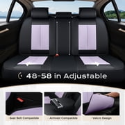 Coverado Black&Purple Car Seat Covers Full Set, Waterproof Premium Leather Front and Back Seat Protectors, Luxury Auto Interior Accessories, Universal Fit Most Cars Sedan SUVs Pick-up Trucks