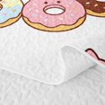 thumbnail image 5 of Manfei Cartoon Cat Donut Twin Quilt Set, Cute Cake Twin Coverlet Set, White Pink, 2-Piece, 1 Bedspread and 1 Pillowcase, 5 of 7