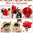 thumbnail image 3 of Christmas Poinsettia Artificial Flowers Potted with Gold Pot Bags Desktop Plants for Home Garden Table Centerpiece Window Gift Holiday Decor, 3 of 4