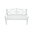 thumbnail image 3 of White Metal Bench - Decorative Floral Pattern - Garden and Porch - Accommodates 2-3 People, 3 of 4