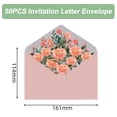 thumbnail image 2 of Sobres de papel con diseño floral para invitaciones, tarjetas de agradecimiento y tarjetas de felicitación, 16,1 x 11,4 cm, paquete de 50, 2 of 5