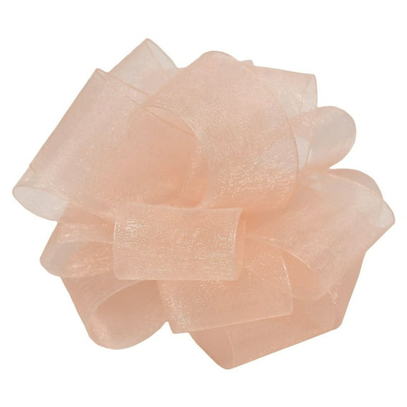 Offray Monofilament Edge Simply Sheer Asiana Craft Ribbon, 1-1/2-Inch Wide by 25-Yard Spool, Peach