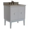 thumbnail image 3 of 31 in. Single Wooden Vanity  White with White Concrete Top Rectangle Sink, 3 of 21