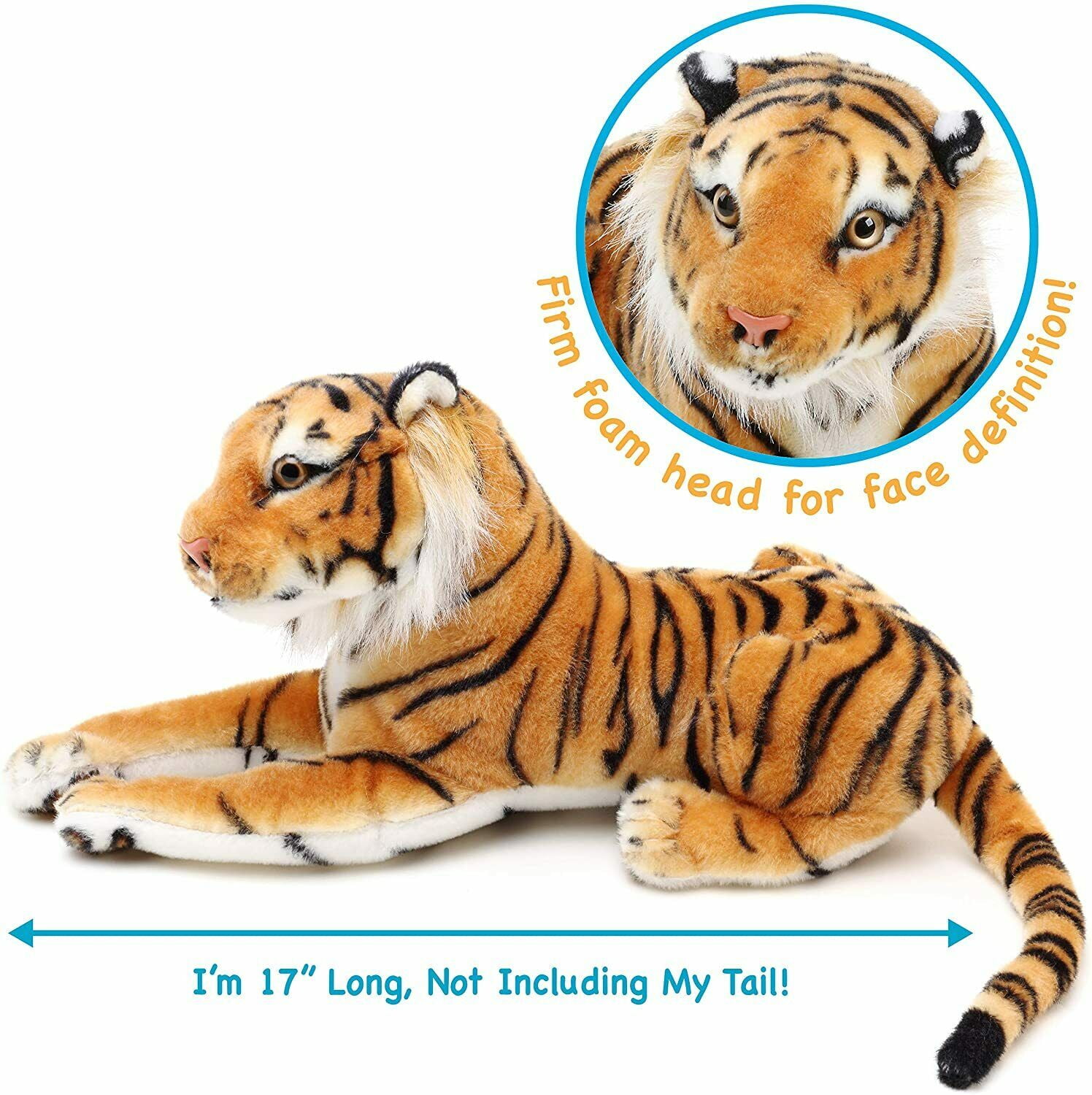Tiger Stuffed Animal Plush Realistic Toy 18 inches 