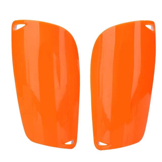1 par de espinilleras deportivas de fútbol para adultos y niños, protector de piernas, color naranja, talla S