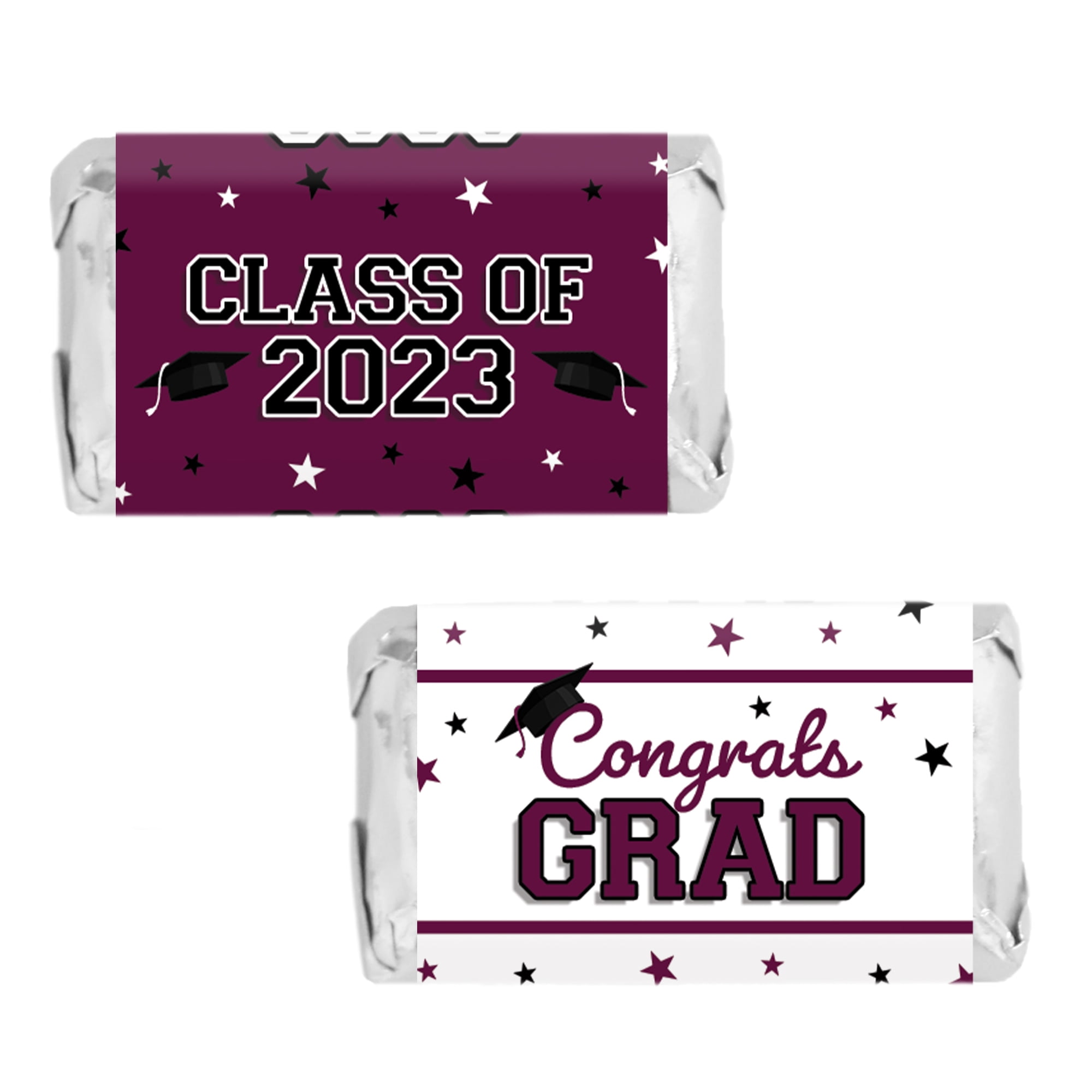 Distinctivs Blue and White Graduation Class of 2023 Mini Candy Bar Labels,  45 Party Favor Stickers - Walmart.com