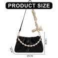 thumbnail image 2 of New fashion artificial leather cloud bag chain clutch bag underarm bag diagonal shoulder bag - black, 2 of 5