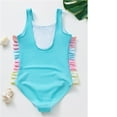 thumbnail image 3 of New 3~10 years old children's cartoon unicorn print swimsuit ruffled girls swimsuit one-piece, 3 of 6