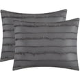thumbnail image 2 of Porch & Den  Summerwood Solid Color Fringe Stripe 7-piece Comforter Set Grey King Adult, Teen & Dorm Solid Color Glam, Designer, Modern & Contemporary, 2 of 5