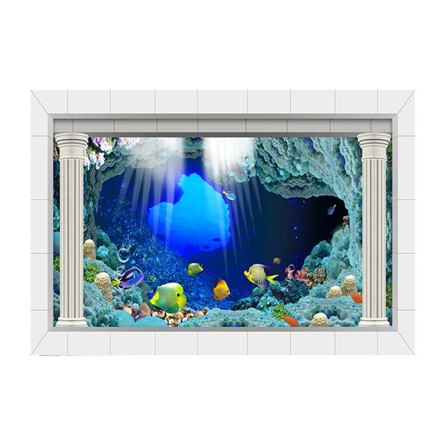 Fondo de acuario Decoraciones de peceras Imagen - Cartel adhesivo de Telón de fondo Decoración Papel adhesivo Adhesivos (30 x 61 Colco Vinilo decorativo pecera
