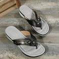thumbnail image 4 of Platform Flip Flops for Women 2026 Comfortable Wide Width Dressy Soft Toe Wedge Sandals Lightweight Casual Summer Shoes 1-Black Size 7.5, 4 of 6