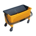 thumbnail image 3 of Cubo de fregona de limpieza profesional con escurridor, asa cómoda, cubo rectangular de 24 l con ruedas para oficina y hogar. Amarillo, 3 of 8