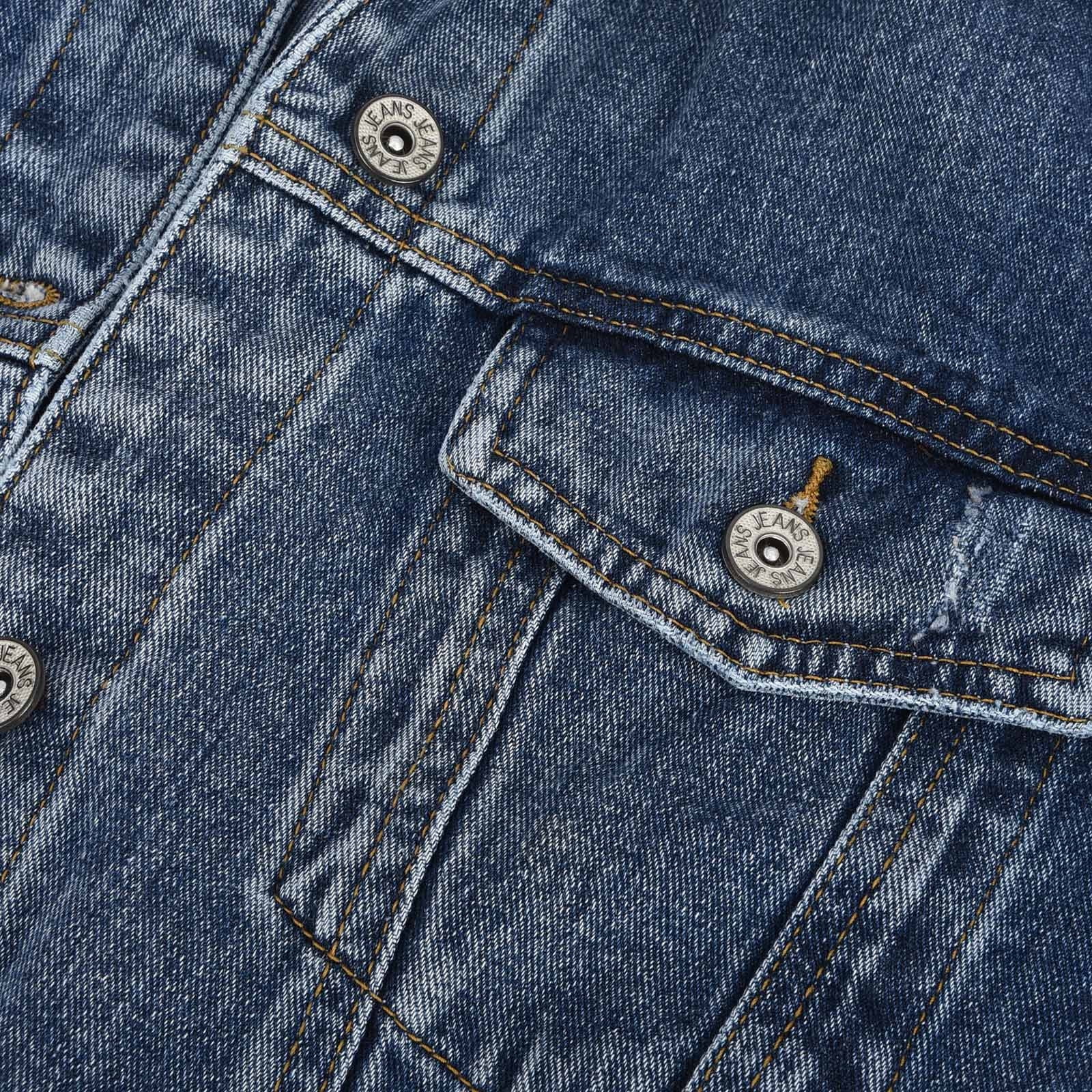 Andy & Natalie Women's Cropped Denim Jacket - Lightweight Button-Up Jean Shacket (Light Blue