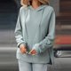 thumbnail image 1 of Ailaofu Oversized Hoodies for Women Casual Long Sleeve Waffle Knit Drawstring Side Slit Pullover Sweatshirts with Pocket, 1 of 3