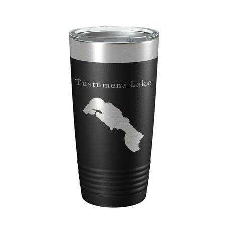 

Tustumena Lake Map Tumbler Travel Mug Insulated Laser Engraved Coffee Cup Alaska 20 oz Black