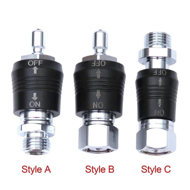 Scuba Diving Regulator Adaptor 9/16 Thread Connector with On Off Switch BCD Push Valve Medium Pressure for Hardware Replacement