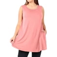 thumbnail image 1 of Timegard Camisoles pour Femmes Grande Taille Col Rond Sans Manches Blouse Ample d'Été Décontractée avec Poches, 1 of 6