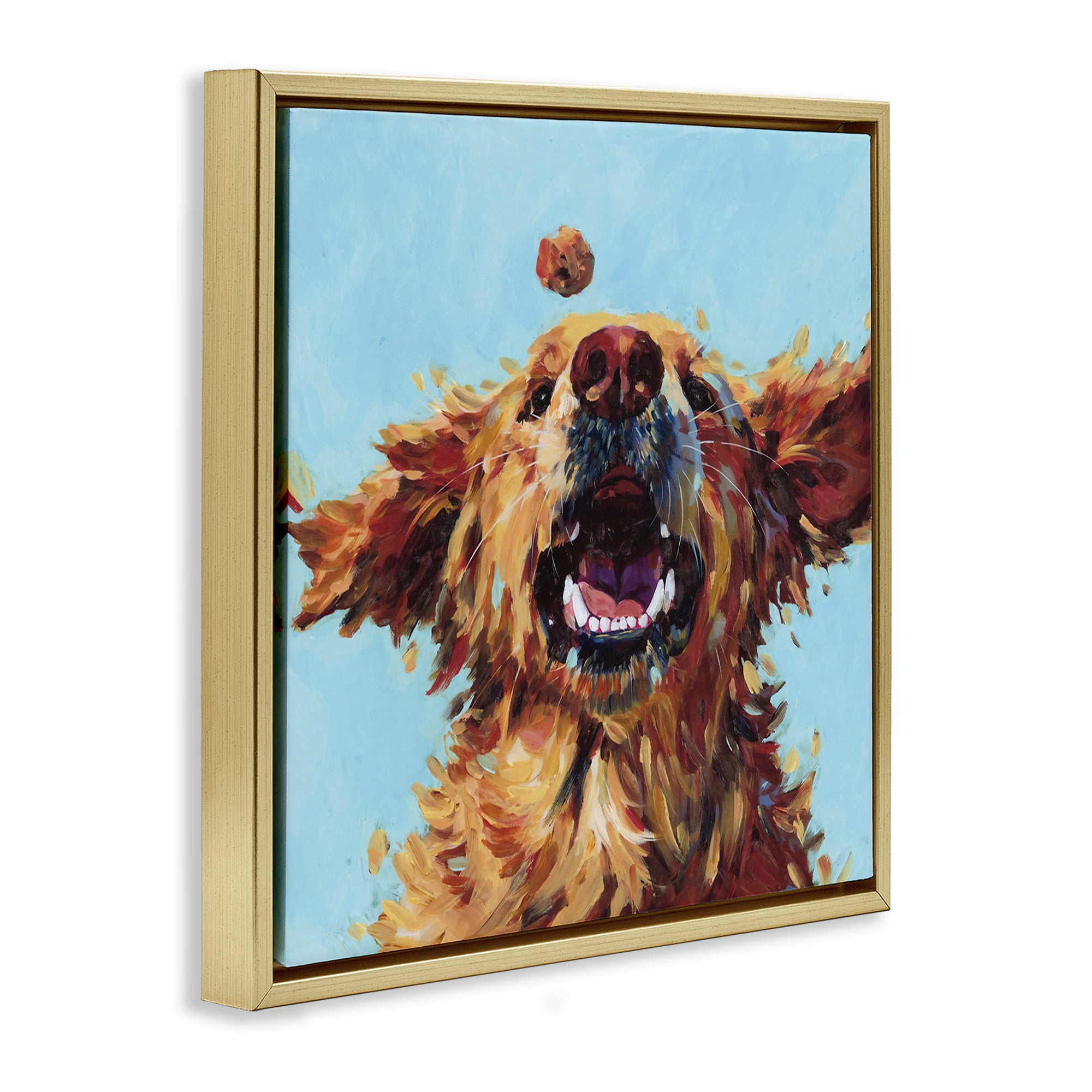 Stupell Industries Treato Loyal Dog Gold Framed Floater Canvas Wall Art, design by Studio Bautista
