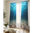 thumbnail image 5 of Light Blue Ocean Waves Sheer Curtains 84 Inch Length 2 Panels Set for Living Room/Bedroom, Summer Beach Coastal Abstract Kitchen Curtains Grommet Semi-Sheer Curtains Window Treatments 42"x84"x2, 5 of 7