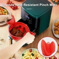 thumbnail image 4 of Air fryer Silicone Liners Reusable, 7.5IN Air Fryer Silicone Pot, Foldable Silicone Air Fryer Basket with Silicone Oven Mitts （Red）, 4 of 5
