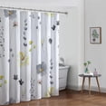 thumbnail image 5 of Long 72x84in Shower Curtain,Yellow Grey Floral Shower Curtain,Cute Watercolor Flowers Shower Curtain for Bathroom,Modern Minimalist White Waterproof Fabric Shower Curtain Set with Hooks, 5 of 6