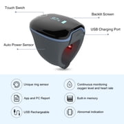 Wellue O2Ring Wearable Continuous Oxygen & Pulse Monitor | Bluetooth, Vibration Reminder, PC Report | For High Altitude Sports, Athletes & Aviation Personnel