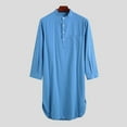 thumbnail image 3 of INCERUN Men's Casual Loose Long Shirts Robe Loungewear Tops Bathrobe Nightwear, 3 of 7