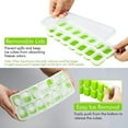 thumbnail image 5 of Ice Cube Trays 2 Pack, Easy-Release Silicone & Flexible 14-Ice Cube Trays with Spill-Resistant Removable Lid, BPA Free, for Cocktail, Freezer, Stackable Ice Trays with Covers, 5 of 5