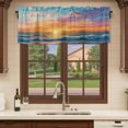 thumbnail image 6 of Oil Painting Beach Curtain Valances for Windows, Kitchen Valance Window Treatments Panel 2 Pack, Artwork Abstract Sky Modern Rod Pocket Short Curtains for Bathroom Bedroom 42 x 12 Inch, 6 of 8