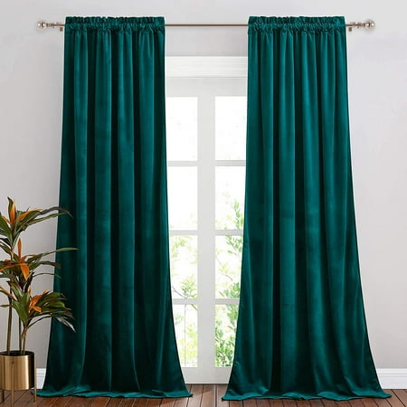 Teal Velvet Curtains Long 108 Inches Classic Heat Light Reducing Home Theater Rod Pocket Ds For Sliding Glass Door 2 Pieces W52 X L108 Canada Teal Velvet Curtains Long, 108 Length Curtains Canada