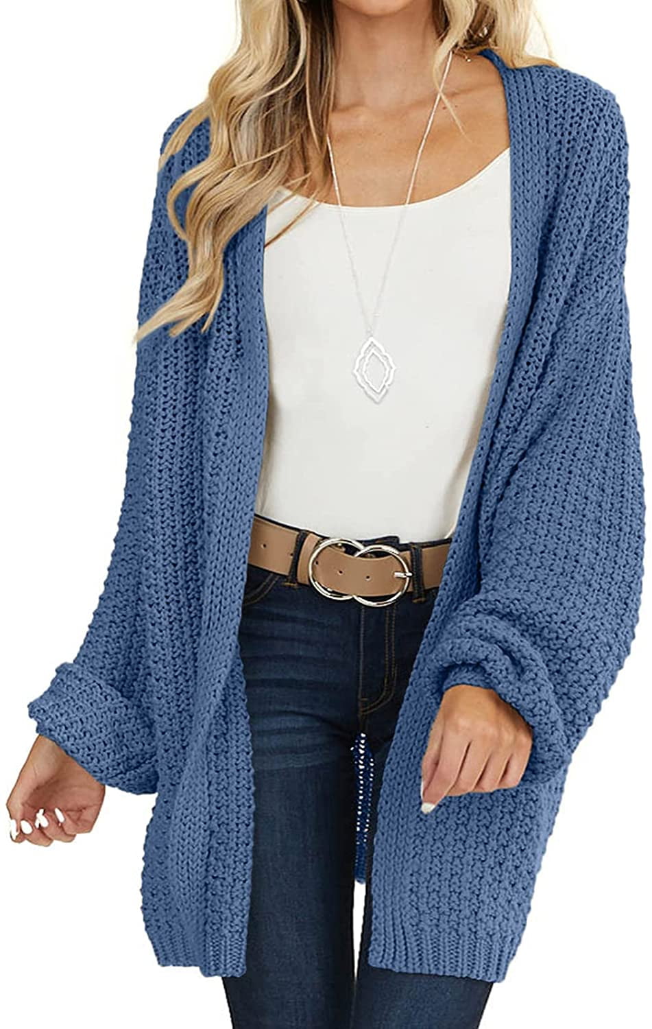 navy blue chunky knit cardigan