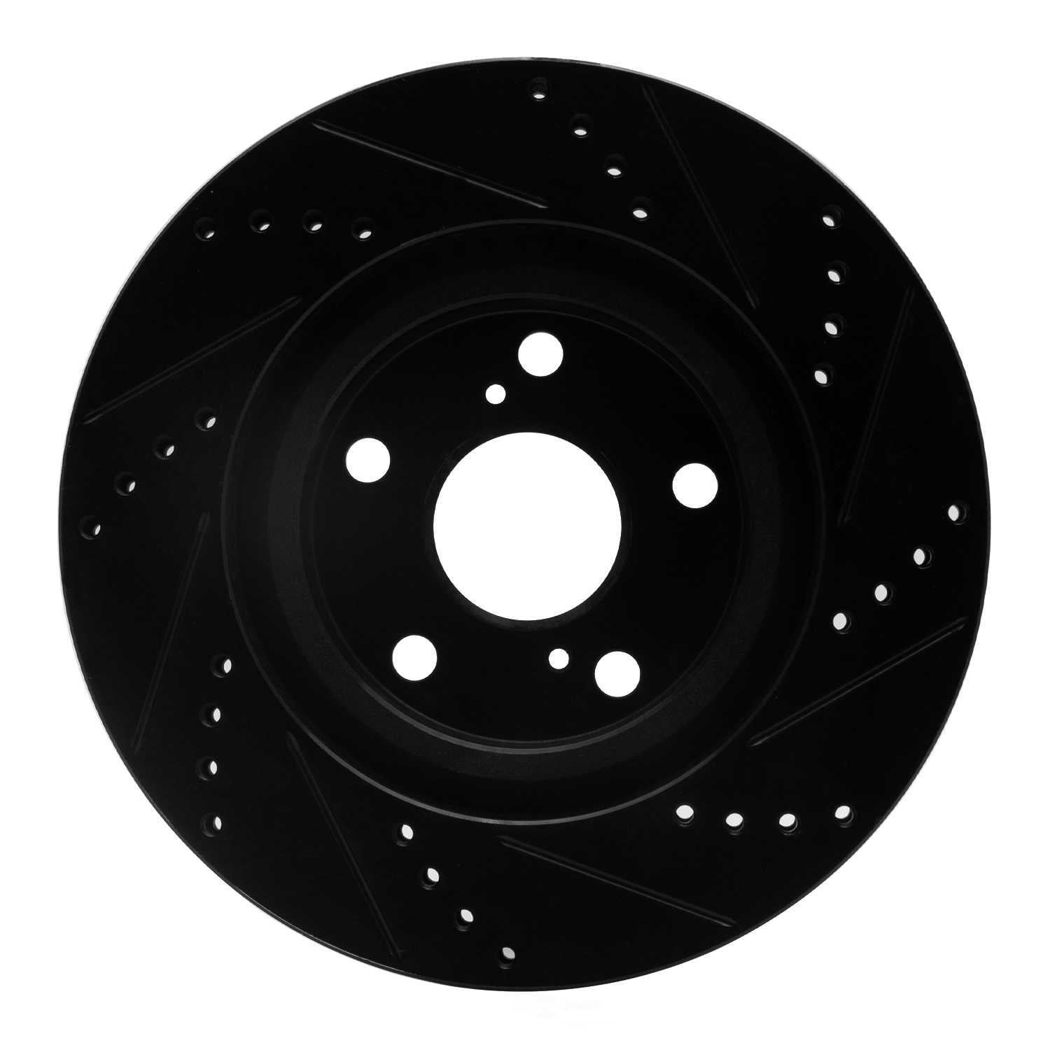 Dynamic Friction Company 633-76080L DFC Brake Rotor - Drilled And Slotted - Black