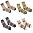 thumbnail image 3 of Langgg Winter Square Block Crew Length Wool Breathable Men Socks Vintage Ethnic Style Moisture Wicking, 3 of 9