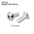 thumbnail image 2 of Tornillos de máquina M4x10mm con cabeza redonda hexagonal de acero inoxidable 304, 20 pcs, 2 of 3