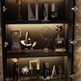 thumbnail image 5 of KULAGAGA Bookcases Organizer with LED Lights, Heavy Duty Display Cabinet with Glass Door and 2 Drawers for Living Room, 31.5" Wide, 5 of 7