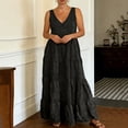 thumbnail image 4 of LWavelet Women's Sleeveless V-Neck Tiered Maxi Dress for Casual & Summer Wear Black 2XL, 4 of 4