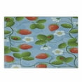 thumbnail image 1 of Ladybugs Cutting Board, Strawberries Daisies and Ladybugs Looks Like Ivy Plant Spotted Insects Image, Decorative Tempered Glass Cutting and Serving Board, Small Size, Blue Green Red, by Ambesonne, 1 of 1