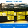 thumbnail image 3 of Dextrus Modern TV Cabinet with Vibrant LED Lights, 70" Entertainment Center, Fits TVs up to 80", Black, 3 of 7