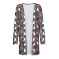 thumbnail image 4 of Edvintorg Cardigans for Women Trendy Halloween Printed Lightweight Open Front Casual Long Sleeve Cardigan Fall Cardigans Women Clothing S-2XL Gray, 4 of 5
