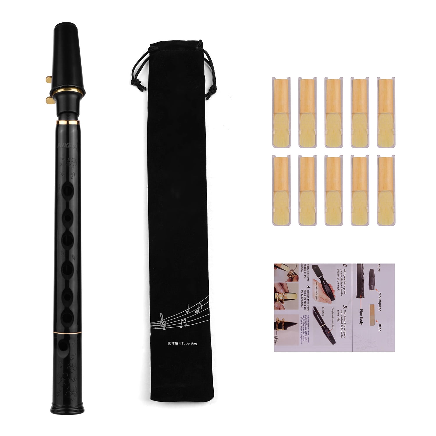 Saxophone,Material With 10pcs With 10pcs Reeds Sax Abs Material Abs Material With 10pcs Reeds Woodwind Pocket Sax Abs Key Pocket Sax C Key Pocket Rookin Dsfen Laoshe
