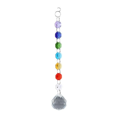 - WALFRONT Hanging Pendant Window Handmade Rainbow Crystal Prisms Ball Chandelier Lamp Xmas Decor, Rainbow Suncatcher, Crystal Hanging Pendant
