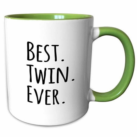 3dRose Best Twin Ever - gifts for twin brothers or sisters - siblings - family and relative specific gifts - Two Tone Green Mug,