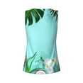 thumbnail image 5 of Xecao Tropical Pineapple print women's scoop neck, loose-fit workout tank tops for the gym., 5 of 9