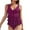 Wine, variant on Dvprdro High Waisted Tummy Control Swimsuits for Women Fashion Ruffle Tankini One-Piece Bathing Suit Yellow Sizes L