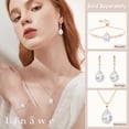 thumbnail image 4 of Linawe Crystal Chain Necklace for Women Rose Gold, Dainty Imitation Diamond Pendant Moonstone Moissanite Necklace, Cubic Zirconia Wedding Bride Teardrop Necklace Set, 4 of 6
